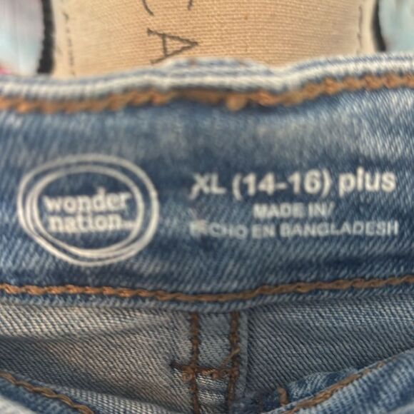 Wonder Nation raw hem denim mini skirt, size XL, good condition - Picture 2 of 12